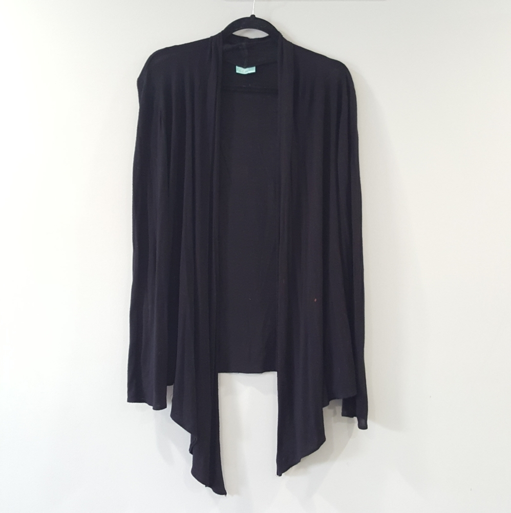 Free People Black Waterfall Cardigan Sweater
